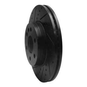 Chevrolet Colorado Brake Rotor (1) - Front Left - R1 Concepts - Drilled & Slotted - Black - `15-`20